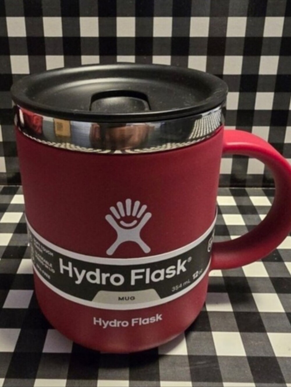Hydro Flask Red Travel Mug with Black Lid